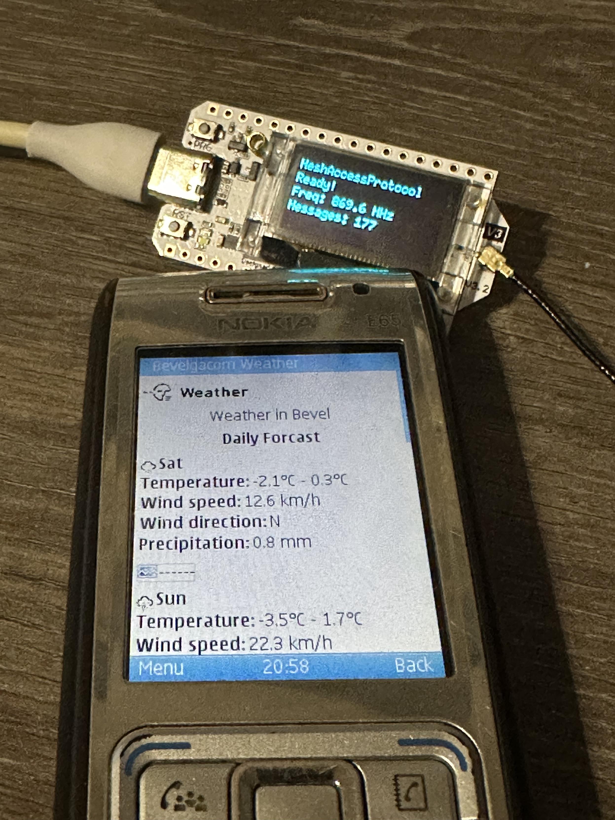Demo of WAP browsing over MeshCore